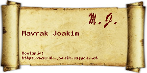 Mavrak Joakim névjegykártya